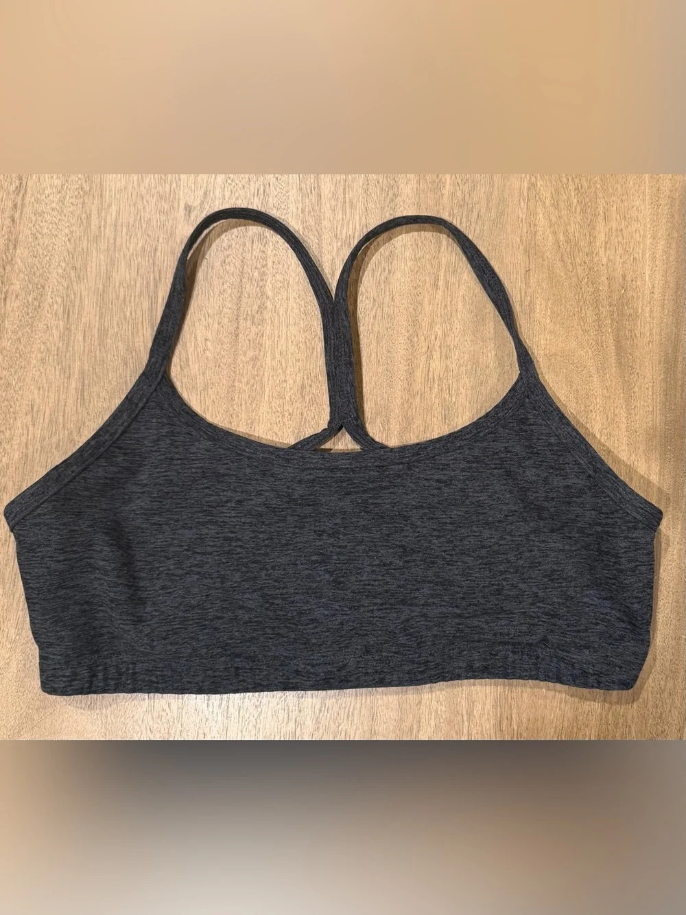 BEYOND YOGA Spacedye Enlighten Racerback Gray Sports Bra Black Charcoal Size S